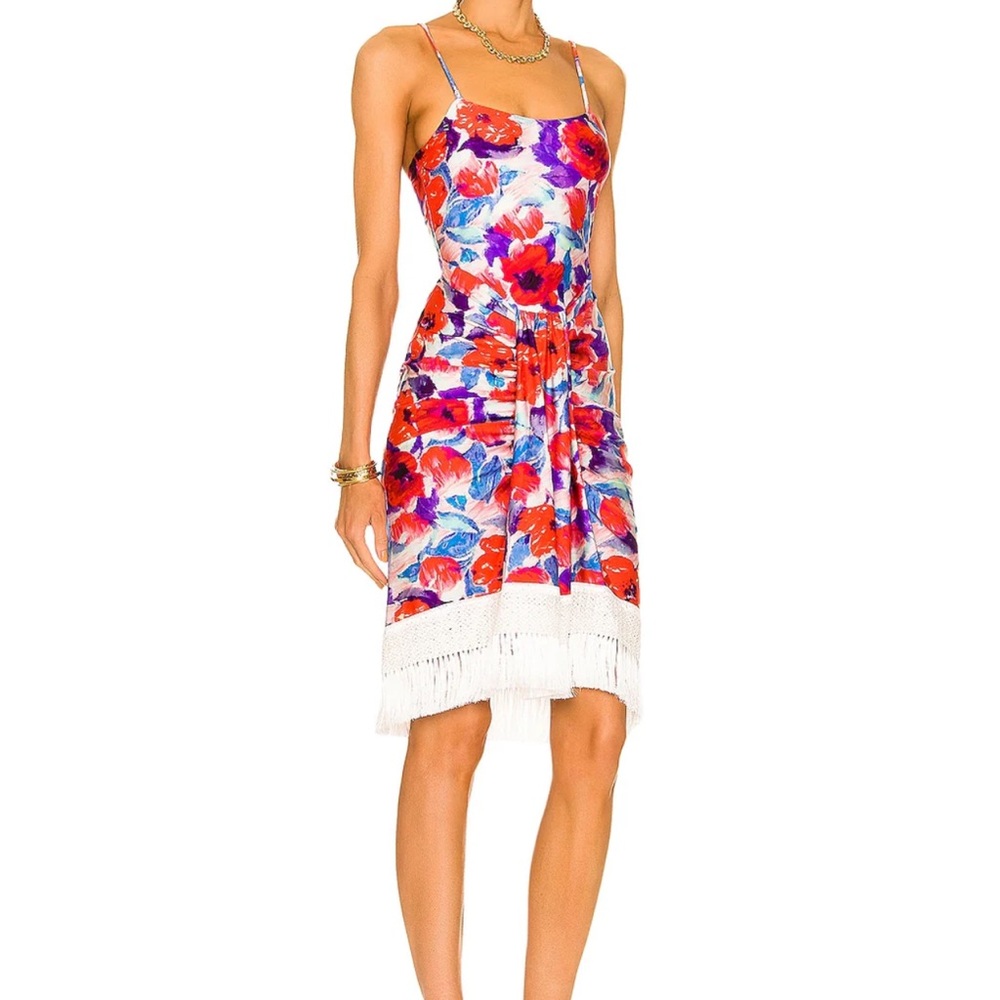 Floral Sleeveless Dress with Lace Hem